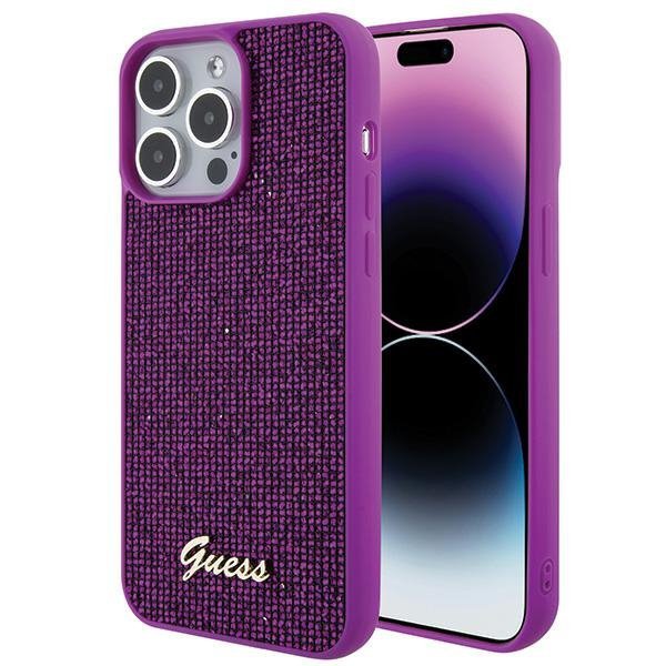 Guess GUHCP15XPMSDGSF iPhone 15 Pro Max 6.7&quot; fuksja/fuschia hardcase Disco Metal Script