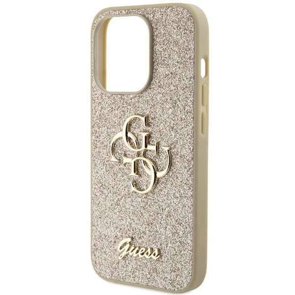 Guess GUHCP15XHG4SGD iPhone 15 Pro Max 6.7&quot; złoty/gold hardcase Glitter Script Big 4G