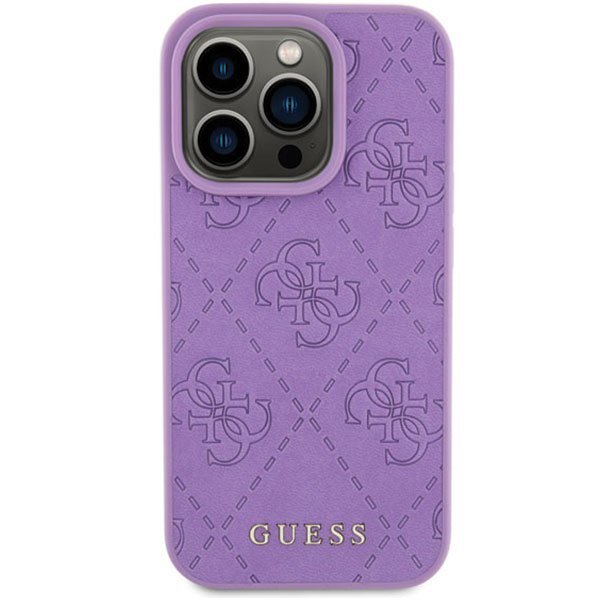 Guess GUHCP15XP4EPMU iPhone 15 Pro Max 6.7&quot; fioletowy/light purple hardcase Leather 4G Stamped