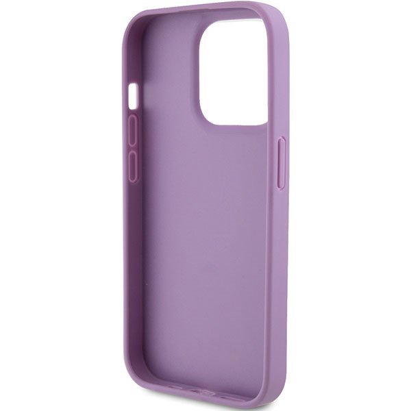 Guess GUHCP15XP4EPMU iPhone 15 Pro Max 6.7&quot; fioletowy/light purple hardcase Leather 4G Stamped