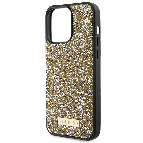 Guess GUHCP15XPFGSBSD iPhone 15 Pro Max 6.7&quot; żółty/yellow hardcase Rhinestone Metal Logo