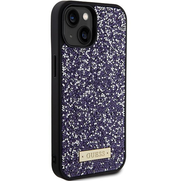 Guess GUHCP15SPFGSBSP iPhone 15 / 14 / 13 6.1&quot; fioletowy/purple hardcase Rhinestone Metal Logo