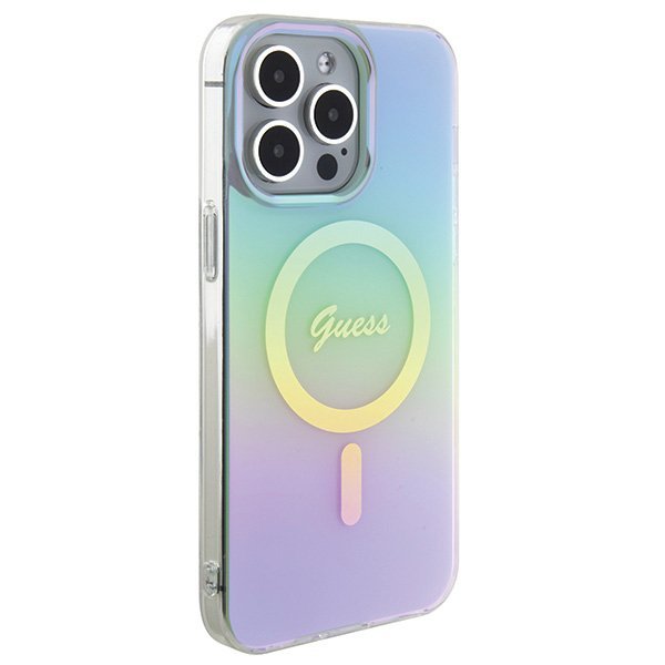 Guess GUHMP15LHITSQ iPhone 15 Pro 6.1&quot; turkusowy/turquoise hardcase IML Iridescent MagSafe