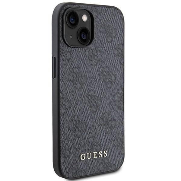 Guess GUHCP15MG4GFGR iPhone 15 Plus / 14 Plus 6.7&quot; szary/grey hard case 4G Metal Gold Logo