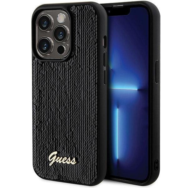Guess GUHCP13XPSFDGSK iPhone 13 Pro Max 6.7&quot; czarny/black hardcase Sequin Script Metal