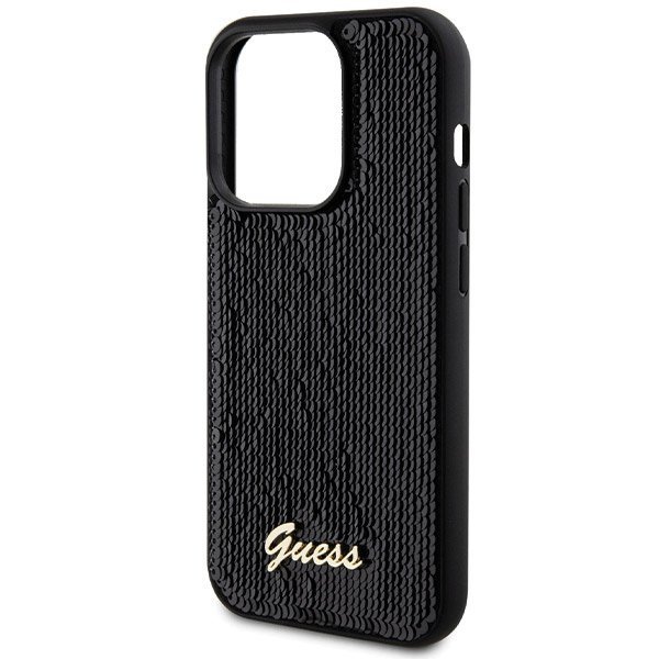Guess GUHCP13XPSFDGSK iPhone 13 Pro Max 6.7&quot; czarny/black hardcase Sequin Script Metal