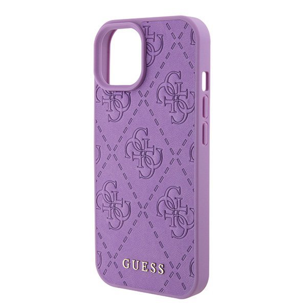 Guess GUHCP15SP4EPMU iPhone 15 / 14 / 13 6.1&quot; fioletowy/light purple hardcase Leather 4G Stamped