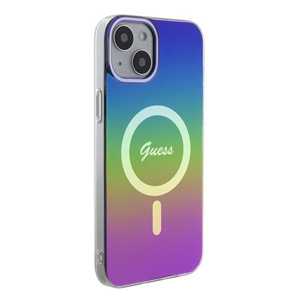 Guess GUHMP15SHITSK iPhone 15 / 14 / 13 6.1&quot; wielokolorowy/rainbow hardcase IML Iridescent MagSafe