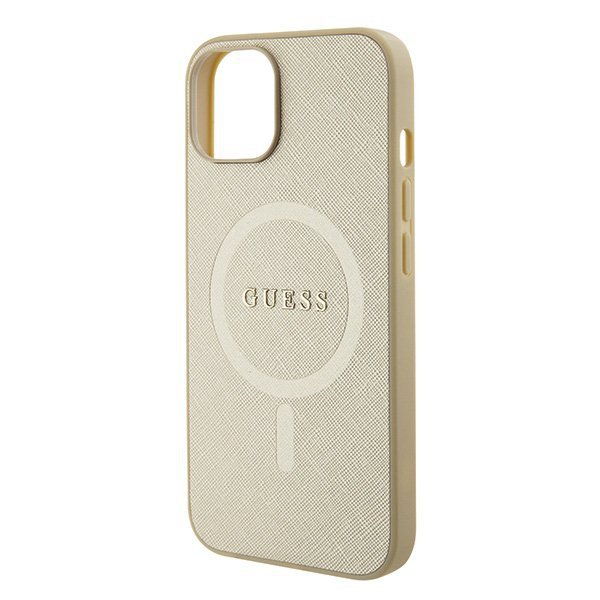 Guess GUHMP15MPSAHMCB iPhone 15 Plus / 14 Plus 6.7&quot; złoty/gold hardcase Saffiano MagSafe