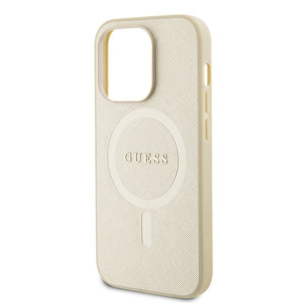 Guess GUHMP15XPSAHMCB iPhone 15 Pro Max 6.7&quot; złoty/gold hardcase Saffiano MagSafe