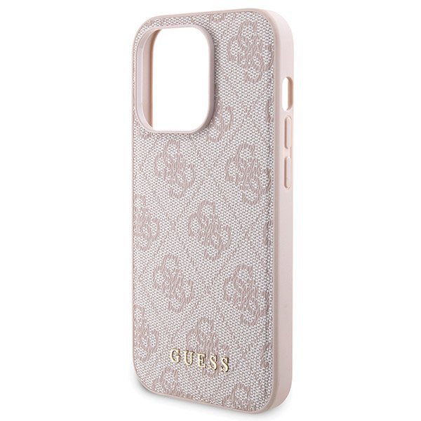 Zestaw Guess GUBPM5P15L4GEMGP iPhone15 Pro 6.1&quot; hardcase + Powerbank 5000mAh MagSafe różowy/pink 4G Metal Logo