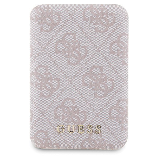 Zestaw Guess GUBPM5P15X4GEMGP iPhone15 Pro Max 6.7&quot; hardcase + Powerbank 5000mAh MagSafe różowy/pink 4G Metal Logo