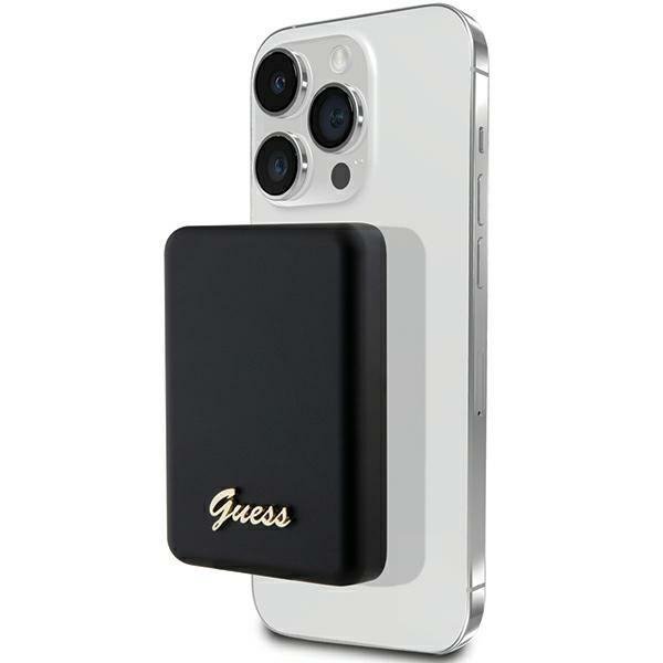 Guess Powerbank indukcyjny 5WGUPBM3ALGSGK 3000mAh czarny/black MagSafe Metal Script Logo