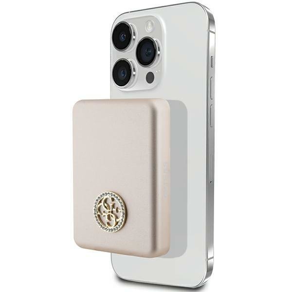 Guess Powerbank indukcyjny 5WGUPBM3AL4DMD 3000mAh złoty/gold MagSafe 4G Strassed Metal Logo