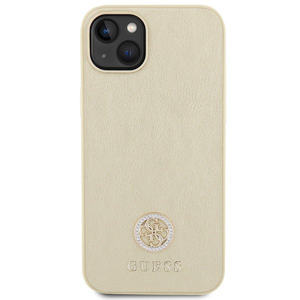 Guess GUHCP15MPS4DGPD iPhone 15 Plus / 14 Plus 6.7&quot; złoty/gold hardcase Strass Metal Logo