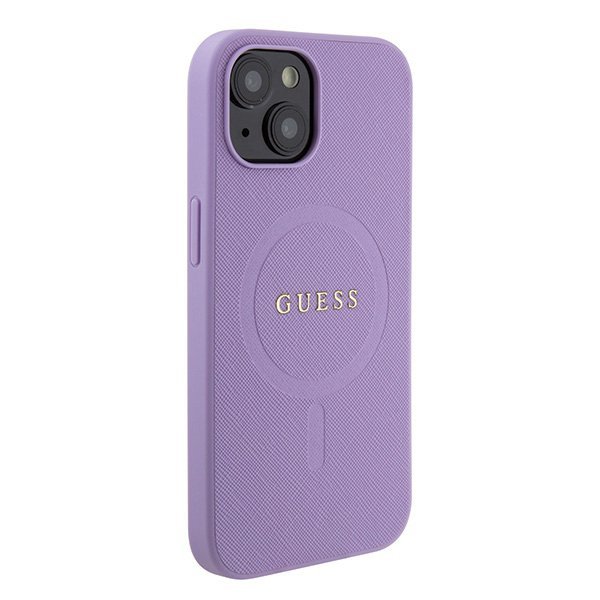 Guess GUHMP15SPSAHMCU iPhone 15 / 14 / 13 6.1&quot; fioletowy/purple hardcase Saffiano MagSafe