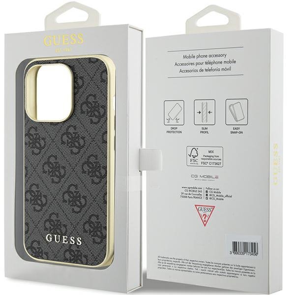 Guess GUHCP15LGF4GGR iPhone 15 Pro 6.1&quot; szary/grey hardcase 4G Charms Collection