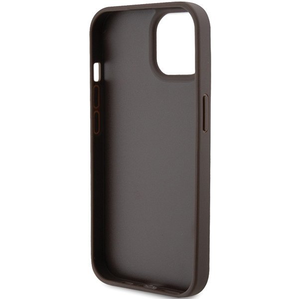 Guess GUHCP15SP4TDPW iPhone 15 / 14 / 13 6.1&quot; brązowy/brown hardcase Leather 4G Triangle Strass