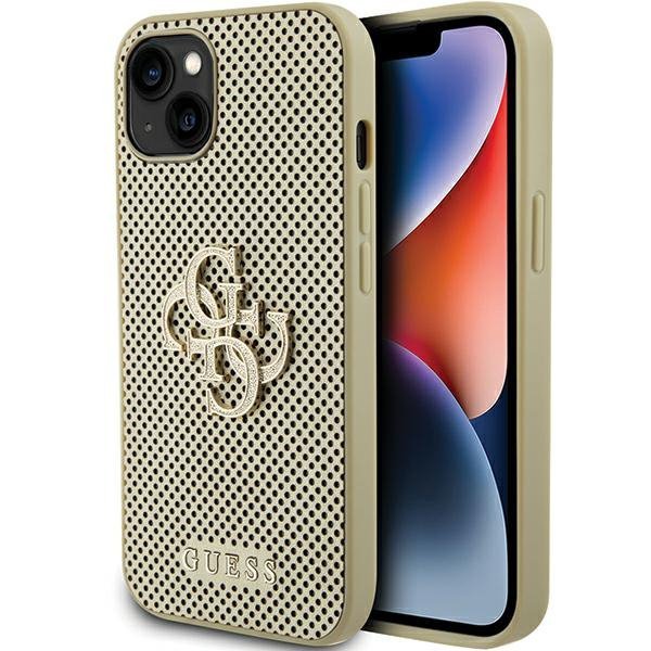 Guess GUHCP15SPSP4LGD iPhone 15 / 14 / 13 6.1&quot; złoty/gold hardcase Perforated 4G Glitter