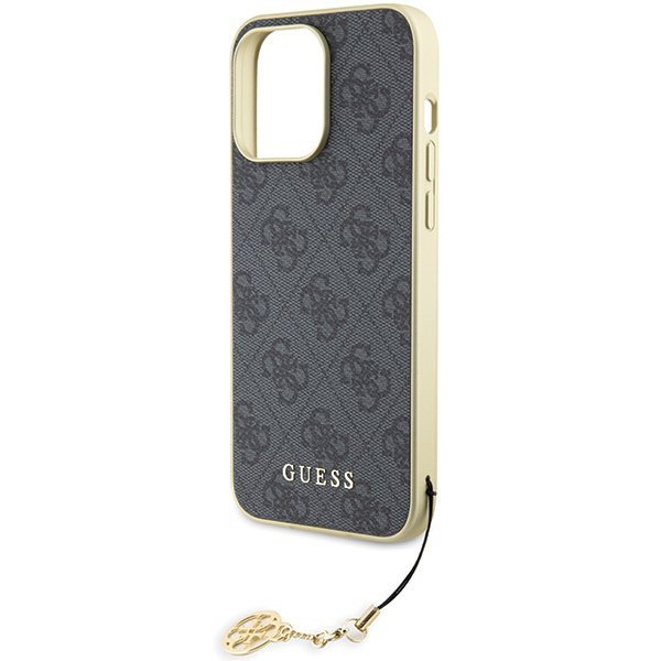 Guess GUHCP15XGF4GGR iPhone 15 Pro Max 6.7&quot; szary/grey hardcase 4G Charms Collection