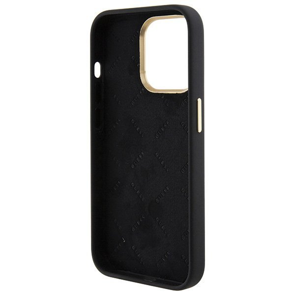Guess GUHCP15LM4DGPK iPhone 15 Pro6.1&quot; czarny/black hardcase Silicone Logo Strass 4G