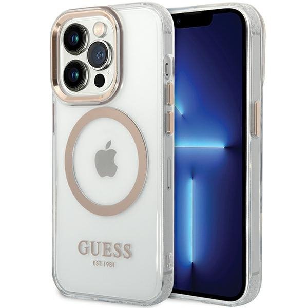 Guess GUHMP15XHTRMD iPhone 15 Pro Max6.7&quot; złoty/gold hard case Metal Outline Magsafe