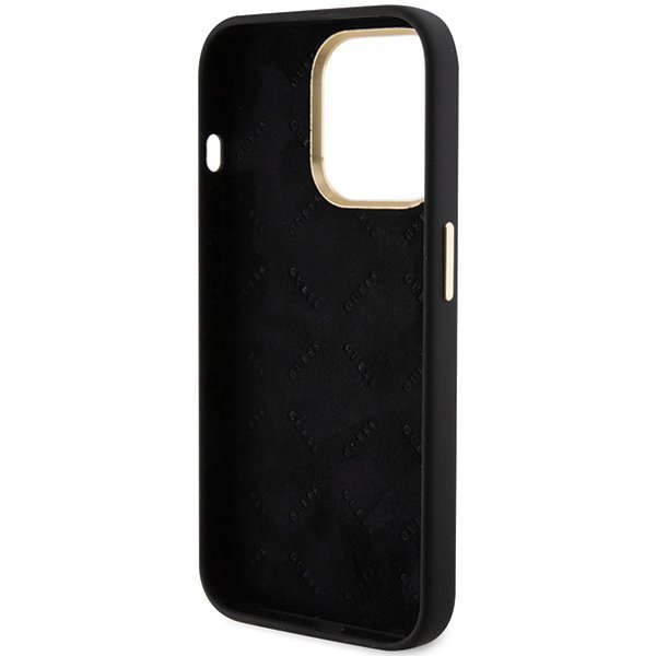 Guess GUHCP15LSMBSLK iPhone 15 Pro 6.1&quot; czarny/black hardcase Silicone Script Metal Logo & Frame