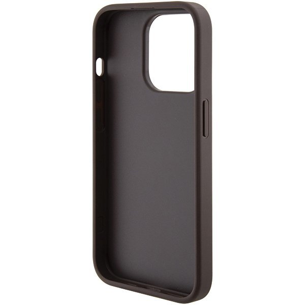 Guess GUHCP15LPGS4TDW iPhone 15 Pro 6.1&quot; brązowy/brown hardcase Grip Stand 4G Triangle Strass