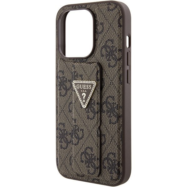 Guess GUHCP15XPGS4TDW iPhone 15 Pro Max 6.7&quot; brązowy/brown hardcase Grip Stand 4G Triangle Strass