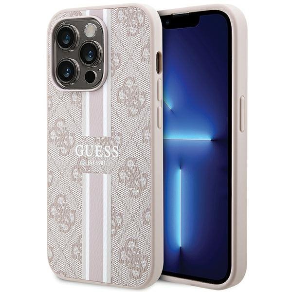Guess GUHMP15XP4RPSP iPhone 15 Pro Max 6.7&quot; różowy/pink hardcase 4G Printed Stripes MagSafe