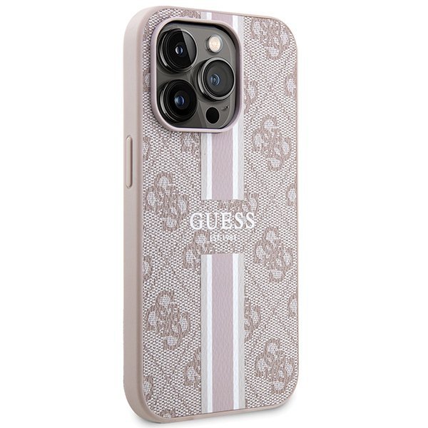 Guess GUHMP15XP4RPSP iPhone 15 Pro Max 6.7&quot; różowy/pink hardcase 4G Printed Stripes MagSafe
