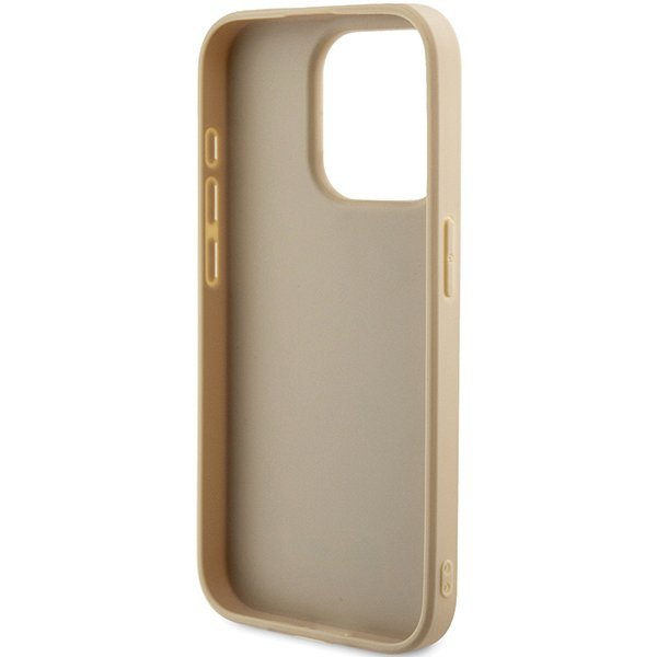Guess GUHCP15LPSAIRSD iPhone 15 Pro 6.1&quot; złoty/gold hardcase Saffiano Iridescent Script