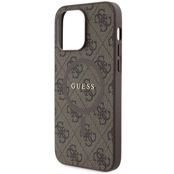Guess GUHMP13XG4GFRW iPhone 13 Pro Max 6.7&quot; brązowy/brown hardcase 4G Collection Leather Metal Logo MagSafe