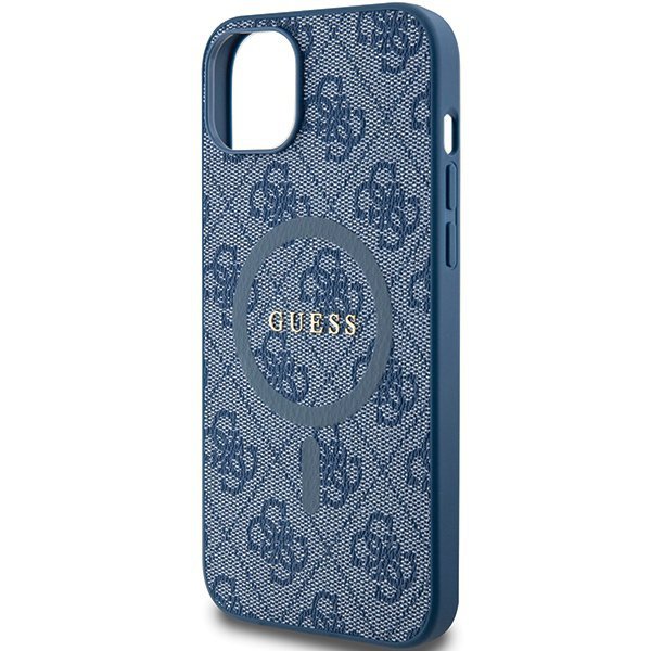 Guess GUHMP15SG4GFRB iPhone 15 / 14 / 13 6.1&quot; niebieski/blue hardcase 4G Collection Leather Metal Logo MagSafe