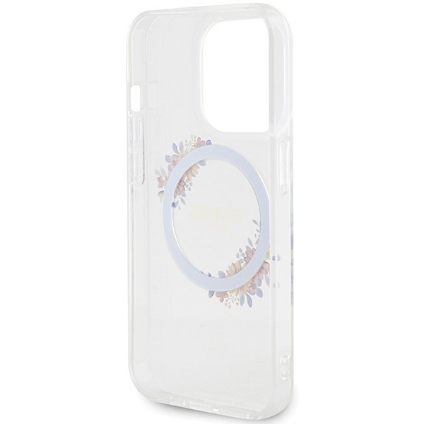 Guess GUHMP15XHFWFCT iPhone 15 Pro Max 6.7&quot; transparent hardcase IML Flowers Wreatch MagSafe