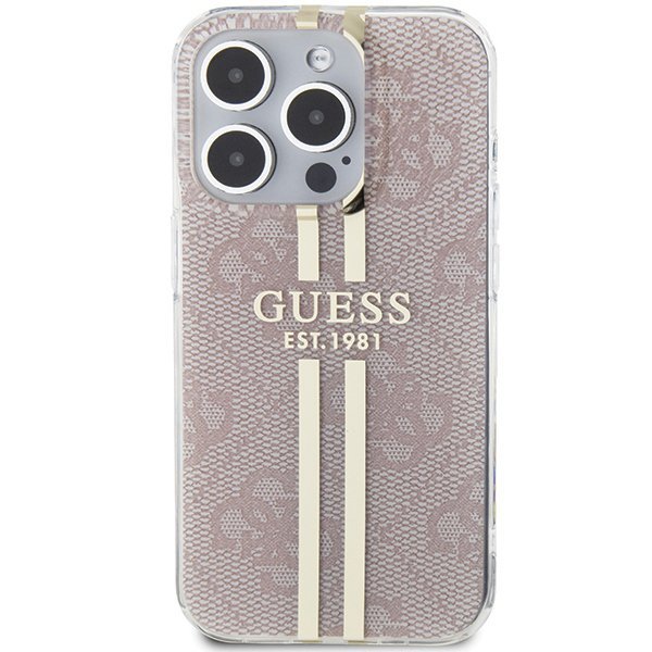 Guess GUHCP14XH4PSEGP iPhone 14 Pro Max 6.7&quot; różowy/pink hardcase IML 4G Gold Stripe