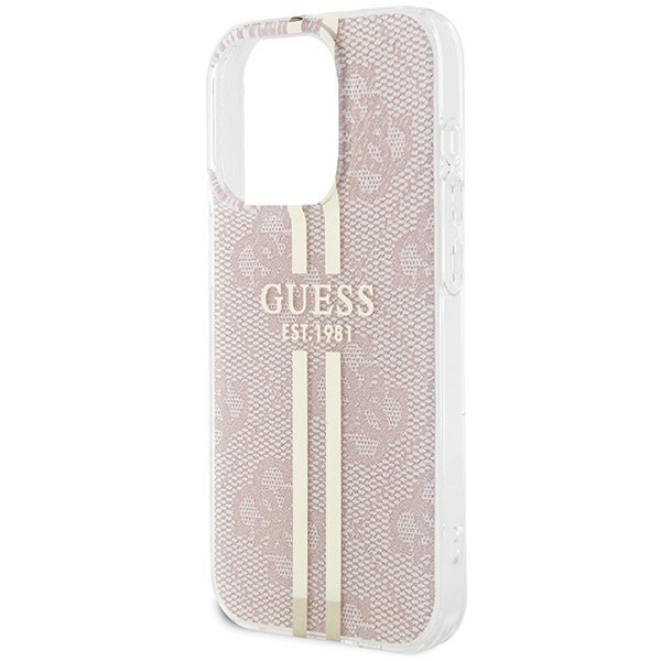 Guess GUHCP15LH4PSEGP iPhone 15 Pro 6.1&quot; różowy/pink hardcase IML 4G Gold Stripe