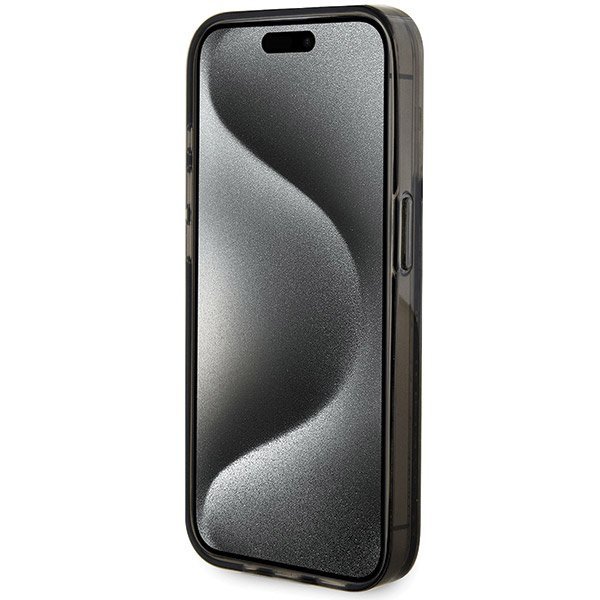 Guess GUHCP15XLFCSEGK iPhone 15 Pro Max 6.7&quot; czarny/black hardcase Liquid Glitter Gold Stripes