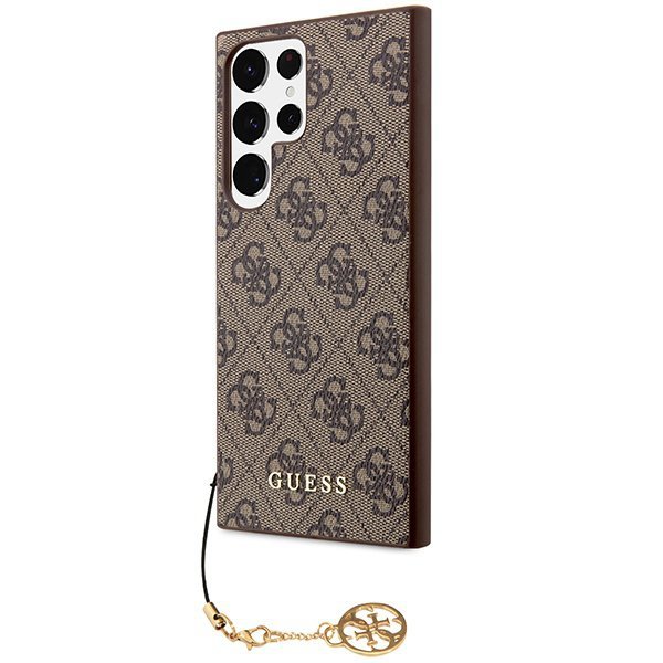 Guess GUHCS24LGF4GBR S24 Ultra S928 brązowy/brown hardcase 4G Charms Collection
