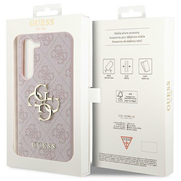Guess GUHCS24S4GMGPI S24 S921różowy/pink hardcase 4G Big Metal Logo