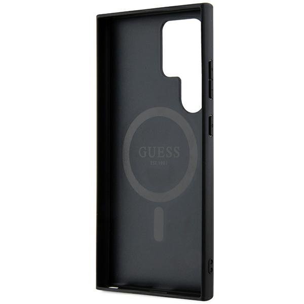 Guess GUHMS24LG4GFRK S24 Ultra S928 czarny/black hardcase 4G Collection Leather Metal Logo MagSafe