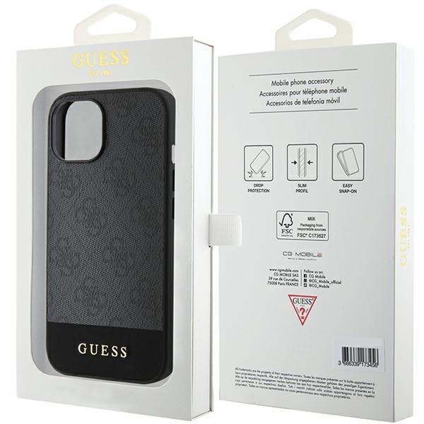 Guess GUHCP15SG4GLGR iPhone 15 / 14 / 13 6.1&quot; szary/grey hardcase 4G Stripe Collection