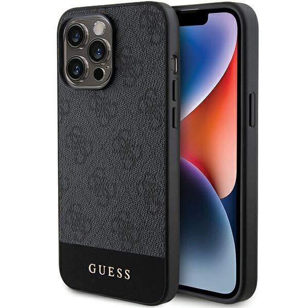 Guess GUHCP15XG4GLGR iPhone 15 Pro Max 6.7&quot; szary/grey hardcase 4G Stripe Collection