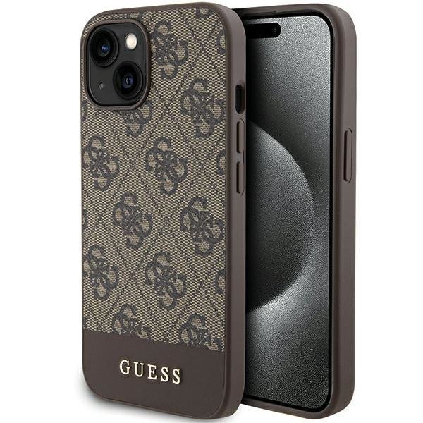 Guess GUHCP15SG4GLBR iPhone 15 / 14 / 13 6.1&quot; brązowy/brown hardcase 4G Stripe Collection