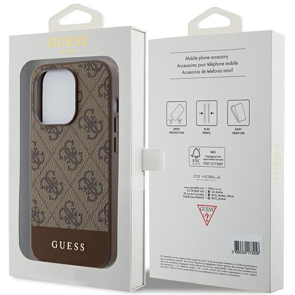 Guess GUHCP15XG4GLBR iPhone 15 Pro Max 6.7&quot; brązowy/brown hardcase 4G Stripe Collection