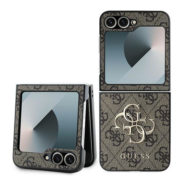 Guess GUHCZF64GMGBR Z Flip6 F741brązowy/brown Leather 4G Metal Logo