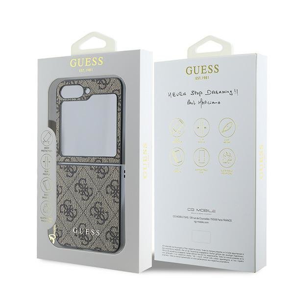 Guess GUHCZF6GF4GBR Z Flip6 F741brązowy/brown 4G Charm