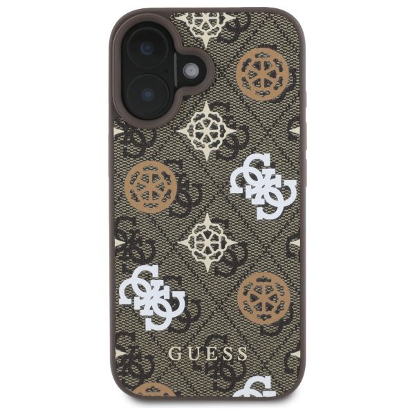 Guess GUHMP16SP4PWPW iPhone 16 6.1&quot; brązowy/brown hardcase Peony On 4G Background MagSafe
