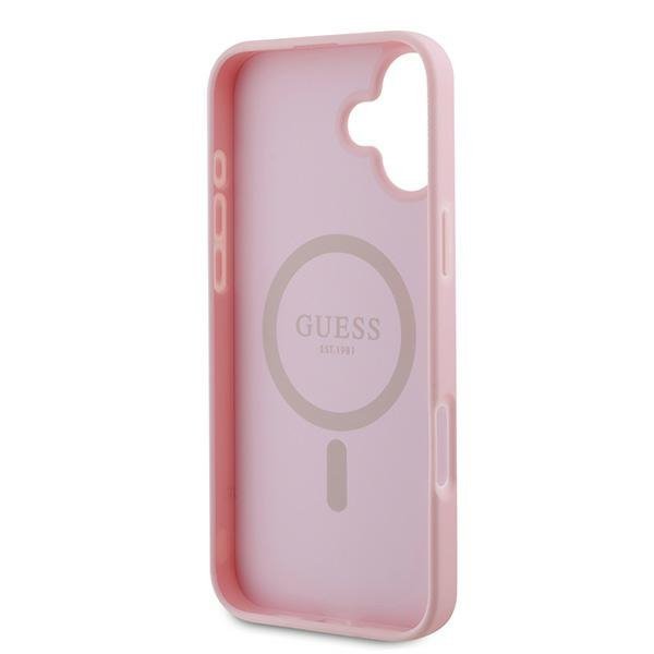 Guess GUHMP16MPGHSMMP iPhone 16 Plus6.7&quot; różowy/pink hardcase Grained Ring MagSafe