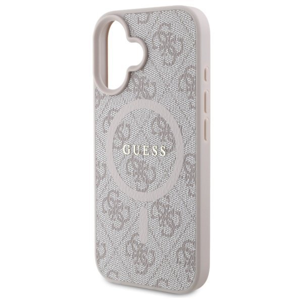 Guess GUHMP16SG4GFRP iPhone 16 6.1&quot; różowy/pink hardcase 4G Ring Classic Logo MagSafe